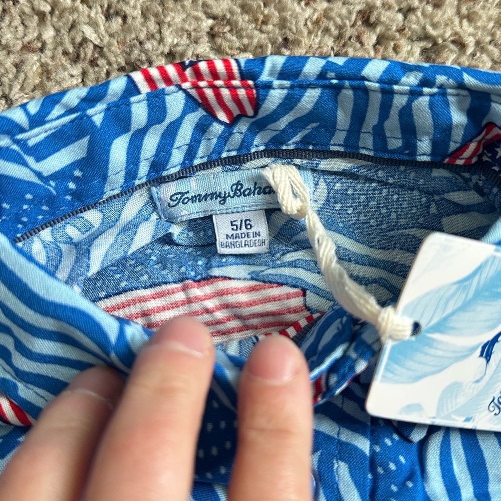 Tommy Bahama Blue and Red Patterned Shirt